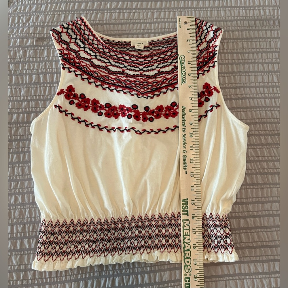 Anthropologie Tiny Linni Smocked Embroidered Top Women's Size Small - Picture 8 of 10